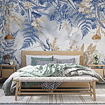Wall murals Blue and white floral pattern
