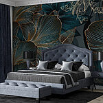 Wall murals Elegant floral pattern with fine lines
