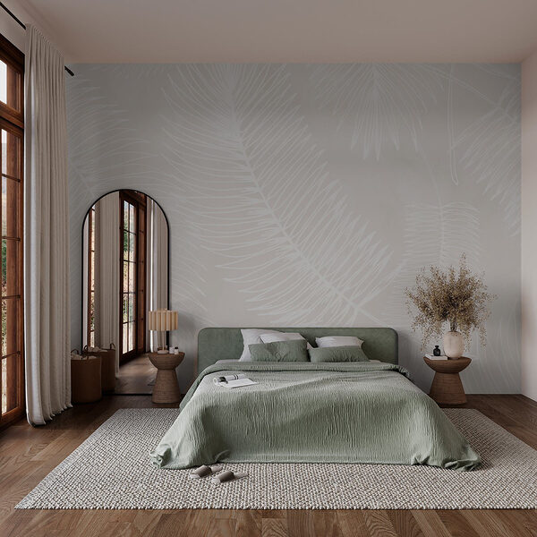 Wall murals White pattern of leaves (SKU: w02894) Wall murals Wall murals White pattern of leaves (SKU: w02894)