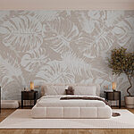 Wall murals White leaves on a light background