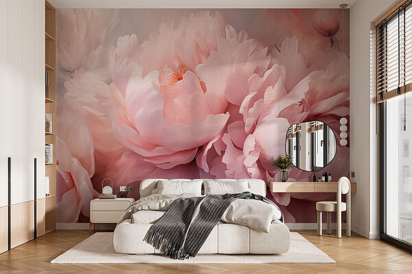 Soft pink petals in gentle bloom Wall murals Soft pink petals in gentle bloom
