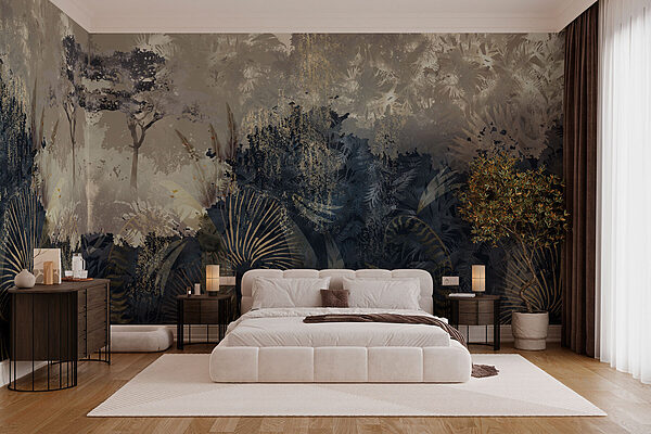 Mysterious jungle in muted tones Wall murals Mysterious jungle in muted tones