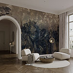Wall mural Mysterious jungle in muted tones
