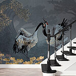 Wall murals Two birds standing in a field