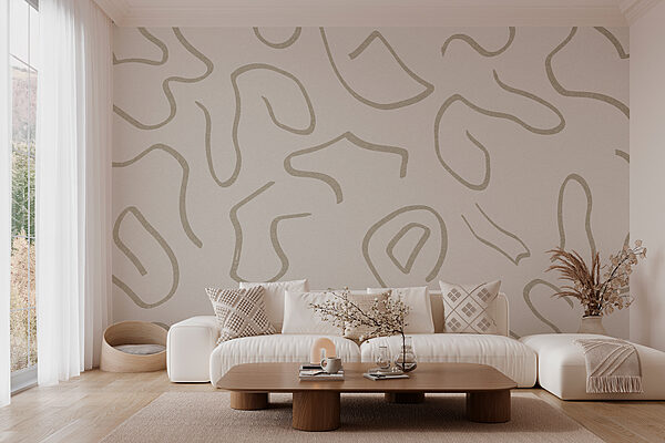 Wall murals White and tan pattern
