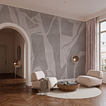 Wall murals Abstract contours in soft hues.