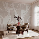 Wall mural White and gray background with lines