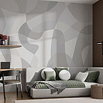 Wall murals Grey and white background