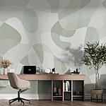 Wall murals White and grey background with circles