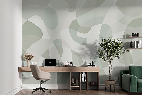 Wall murals White and grey background with circles