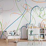 Wall murals Colorful lines on a white background