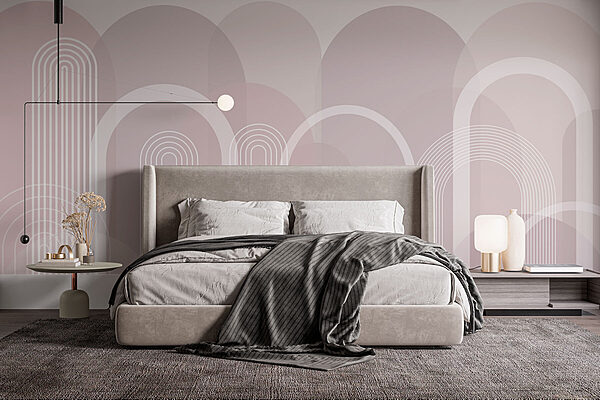 Wall mural White and gray background with white lines
