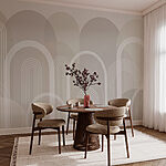 Wall mural White and gray background with white lines