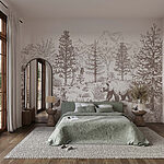 Wall murals Bear walking in the woods