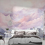 Wall murals Mountain range with clouds