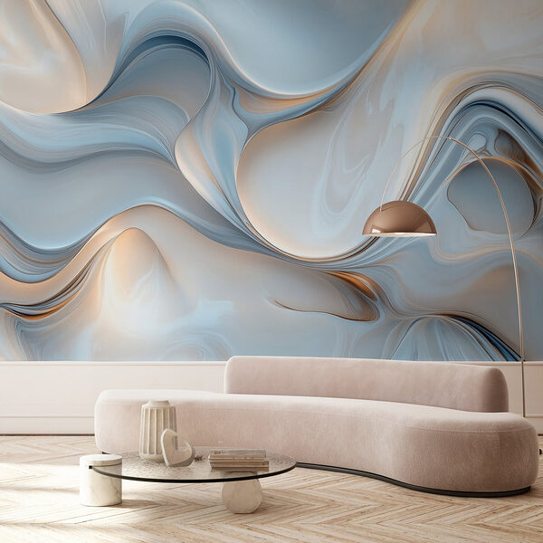 White and grey swirly background Wall mural White and grey swirly background