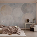Wall murals White and grey circles