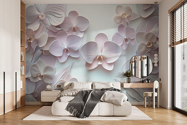 Wall murals Group of white flowers