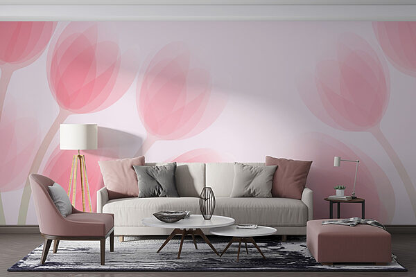 Group of pink flowers Wall murals Group of pink flowers