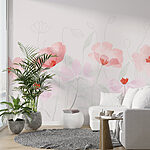 Wall murals Group of pink flowers