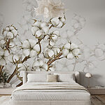 Wall murals Plant with white flowers