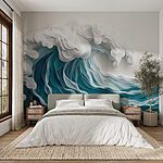 Wall mural Paper cut out of a wave