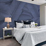 Wall murals Textured blue leaves in soft waves.