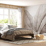 Wall murals Delicate leaves on a soft background