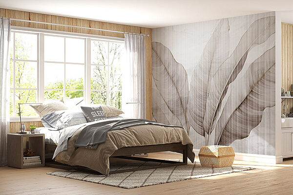Wall murals Delicate leaves on a soft background