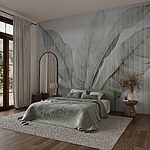 Wall murals Soft green leaves in gentle hues