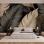 Wall murals Textured Leaves in Neutral Tones