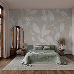 Wall murals White leaves on a white background