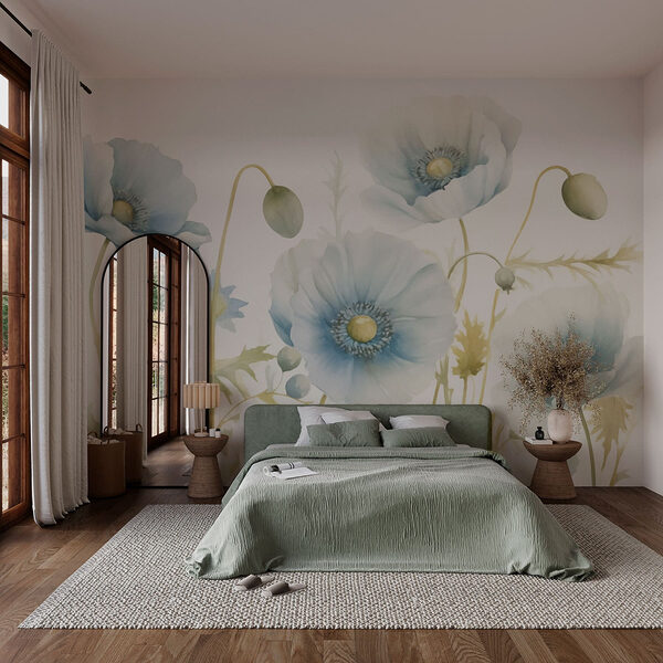 Wall murals Delicate blooms in soft pastel hues (SKU: w03008) Wall murals Wall murals Delicate blooms in soft pastel hues (SKU: w03008)