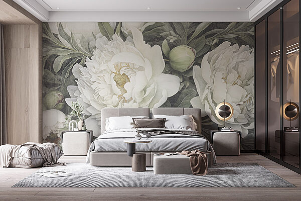 Wall murals Delicate blooms in soft hues