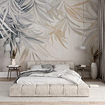 Wall murals Delicate leaves in soft hues