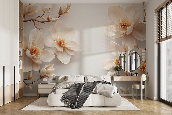Group of white flowers Wall murals Group of white flowers