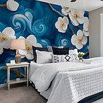 Wall murals Delicate blossoms against a swirling backdrop