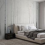 Wall murals Group of trees in a snowy forest