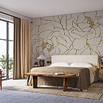 Wall murals Drawing of flowers on a white surface