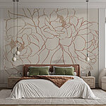 Wall murals Drawing of flowers on a white surface