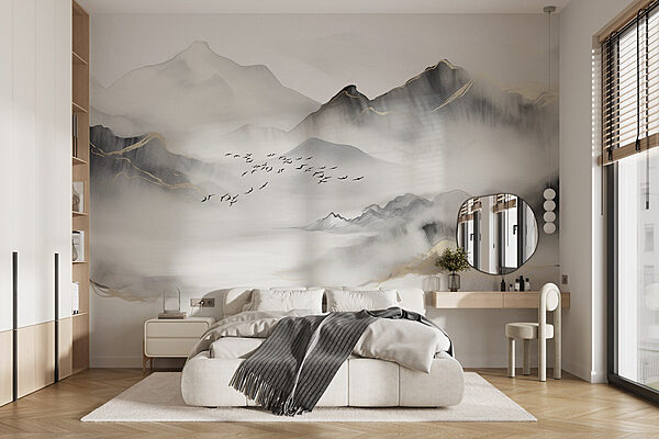 Birds flying in the clouds Wall murals Birds flying in the clouds