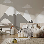 Wall murals Mountain range with clouds