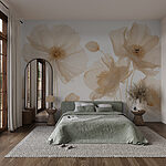 Wall murals Group of flowers with stems