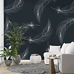 Wall murals Pattern of white feathers