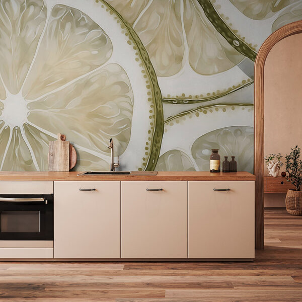 Wall murals Fresh lemon slices layered together