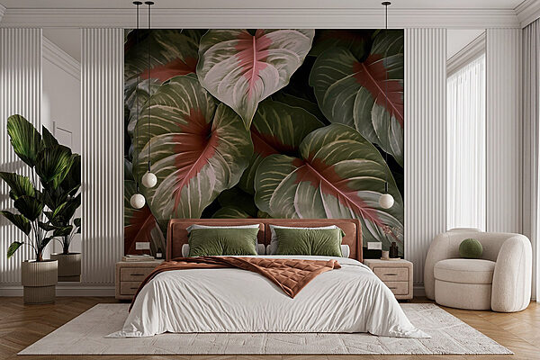 Lush leaves with rich patterns Wall murals Lush leaves with rich patterns