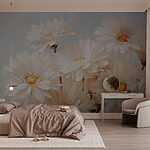 Wall murals Group of white flowers