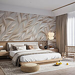 Wall murals White leaves on a white surface