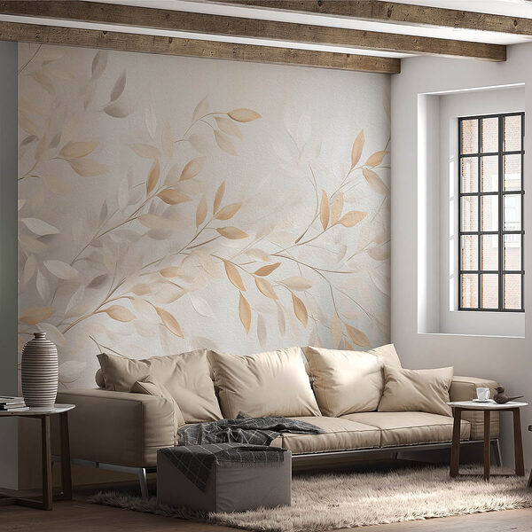Delicate leaves on a soft background Wall murals Delicate leaves on a soft background