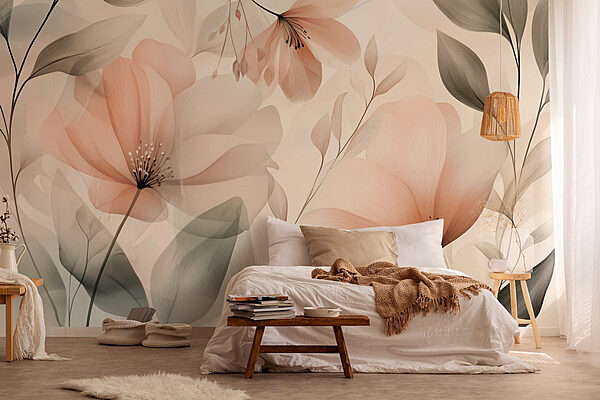Delicate petals in soft pastel hues Wall murals Delicate petals in soft pastel hues